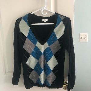 NY&Co Argyle Style V Neck Sweater